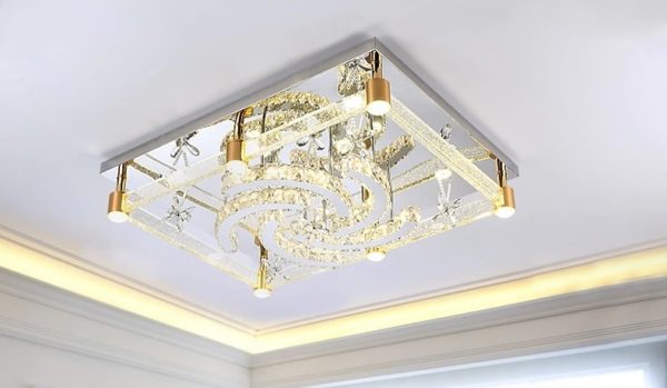 Diamond Finish Crystal LED Ceiling Lamp