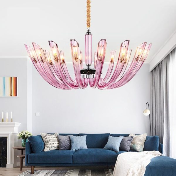 Crystal Stained Glass Petals Chandelier Pendant Lights