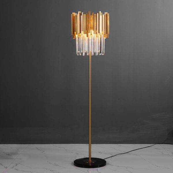 Luxury Crystal Floor Lamp with Marble Base