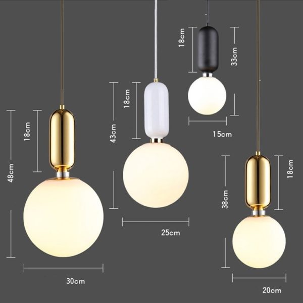 Retro Frosted Glass Pendant Lights