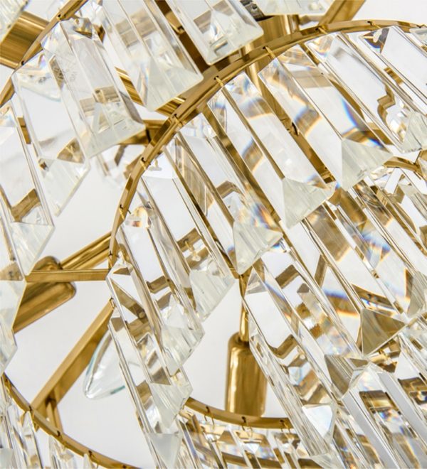 Postmodern Golden Crystal Chandelier
