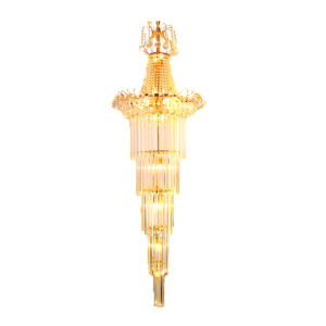 Luxury Golden Spiral Crystal Chandelier