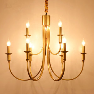 Country Copper Candle Chandelier