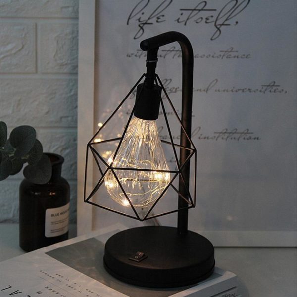 Decorative Iron Cage Desk Lamp
