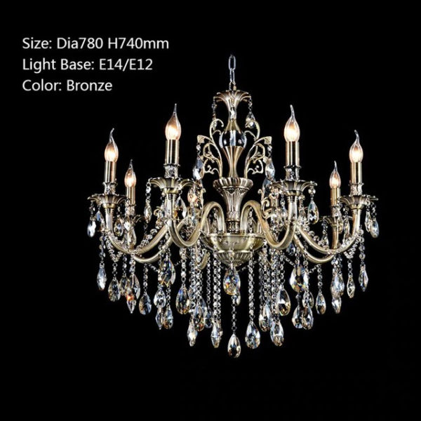 Luxury Crystal Lustre Bronze Chandelier